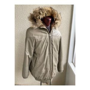 Turkis Tukku Vintage 80s Leather Parka Jacket Reversible Beaver Fur Hooded